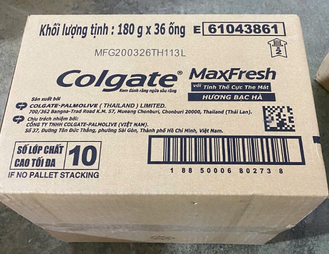Thùng kem đánh răng colgate 36 hộp x 180g